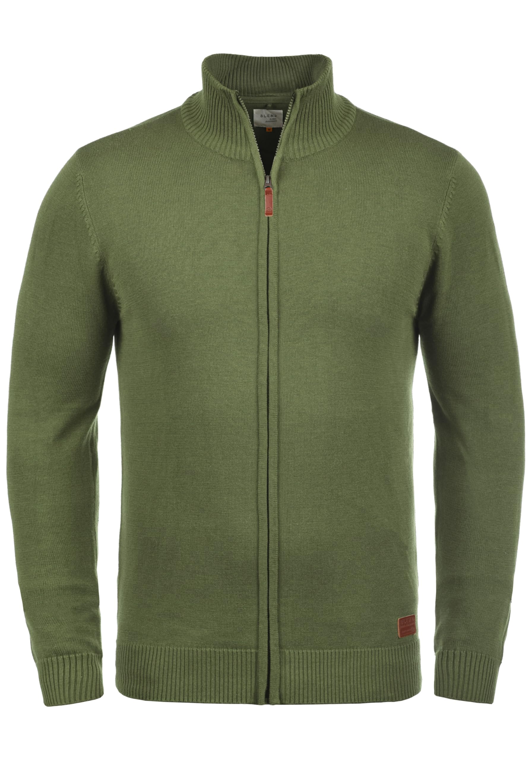 Blend BHNorman Herren Strickjacke Cardigan Feinstrick Pullover mit Stehkragen Reißverschluss Rippbündchen Baumwollmischung Regular fit