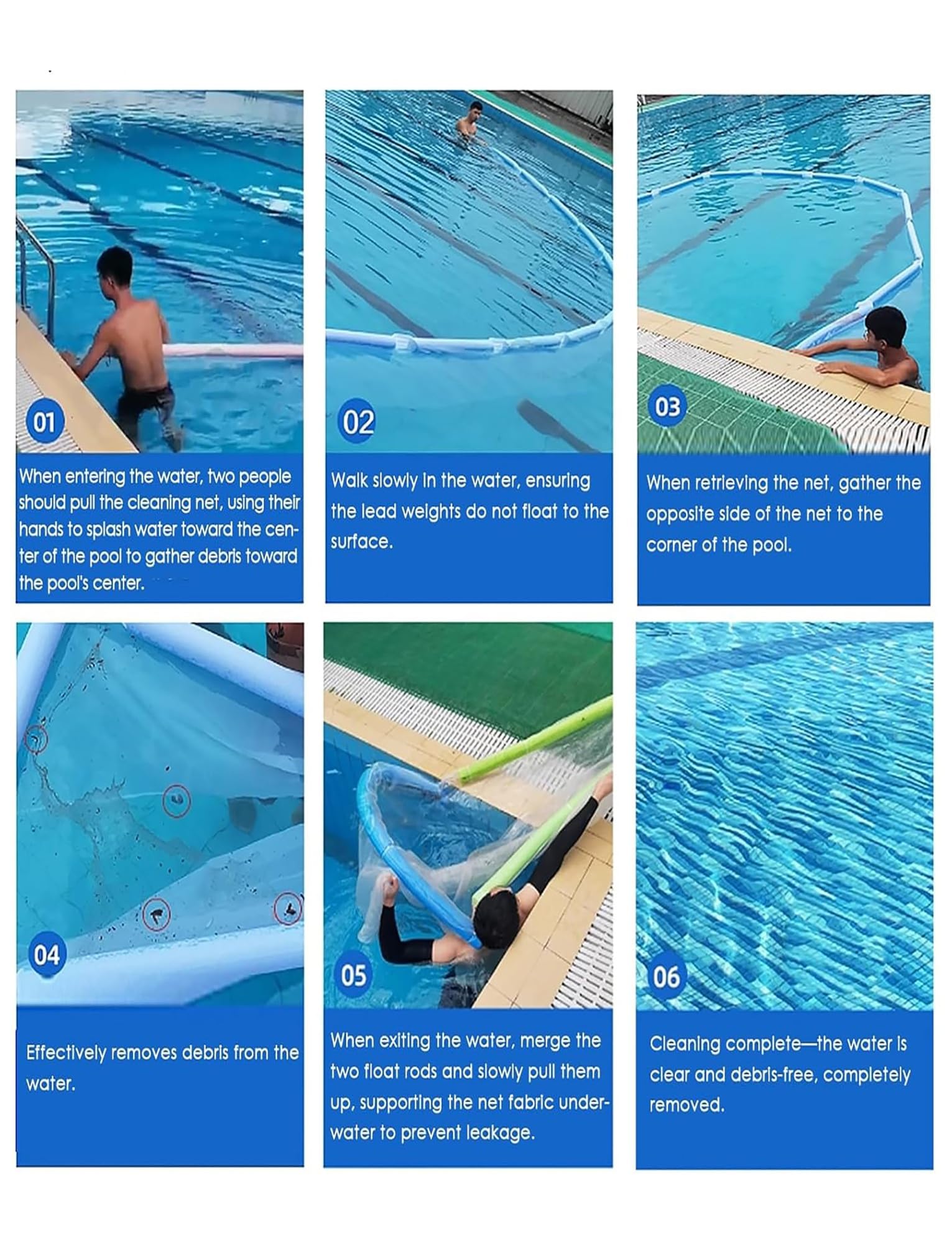 Ce Grand Filet de Piscine de 300, 500, 1000 ou 1500 cm de Large est idéal pour Le Nettoyage des piscines extérieures. Il Permet d'éliminer Les Feuilles, Les huiles et Les Graisses, Ainsi Que