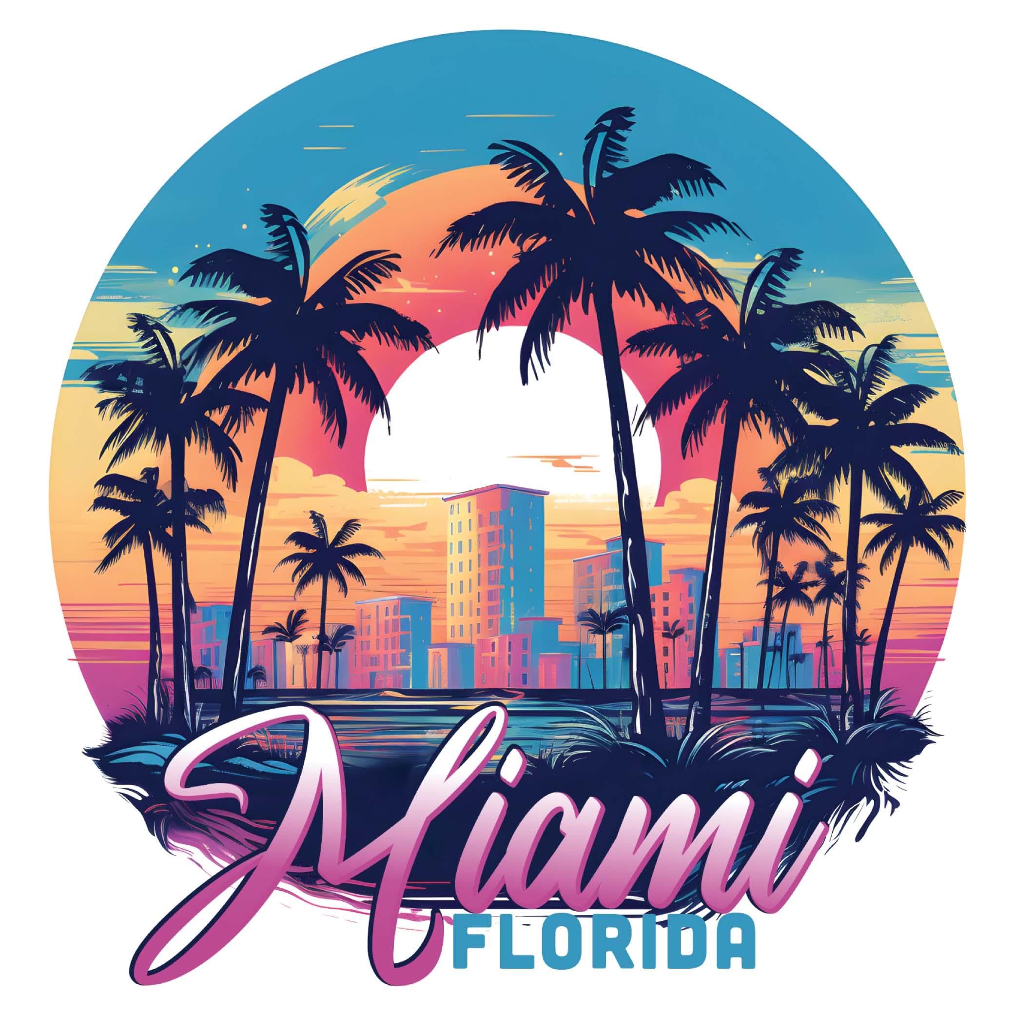 Miami Florida B Souvenir Decorative Flat Magnet 2-Inch