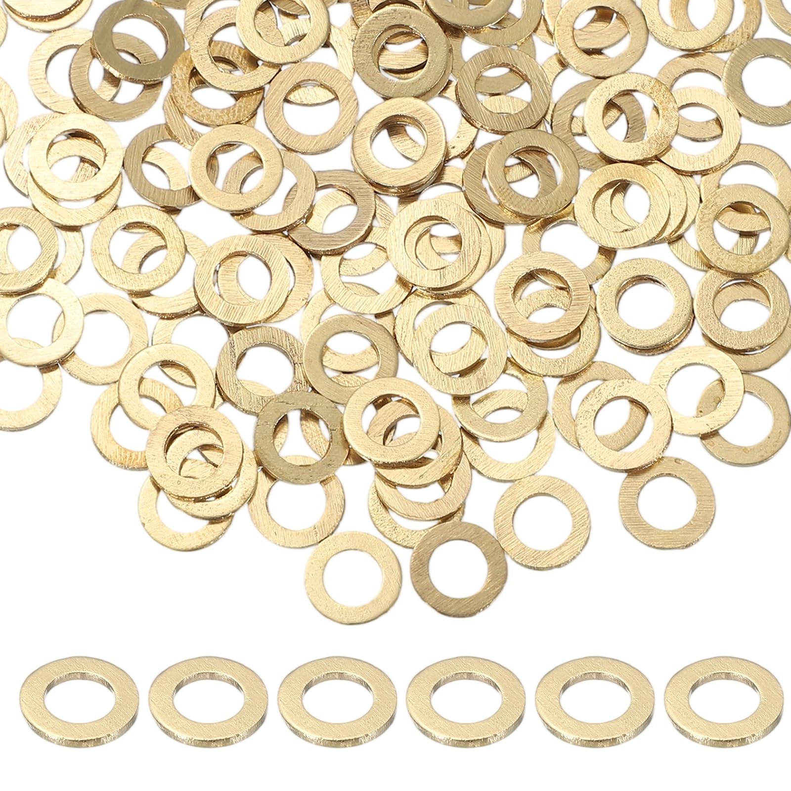 PATIKIL M5 x 9mm Brass Screw Washers Set, 150Pcs Bronze Flat Washers for Screws Bolts Factories Home Outdoor Projects (0.8mm Thick)