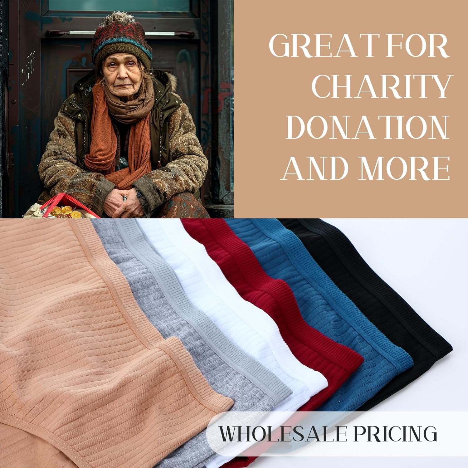 100 PCS Woman Underwear Bulk - Mixed Colors Sizes Cotton Full Coverage Panty Wholesale for Donation Homeless Shelter - Image 4