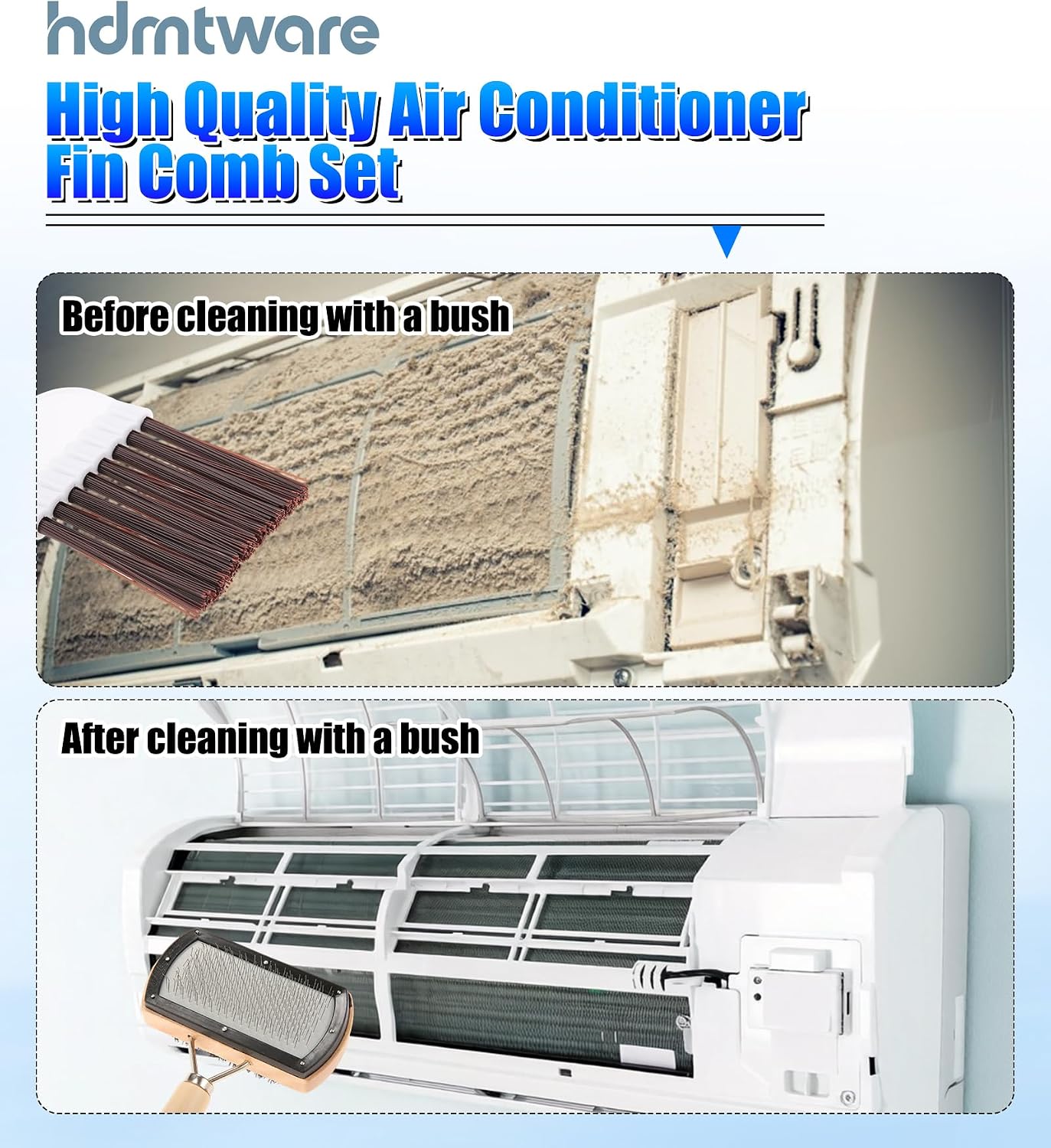 3 Pcs Air Conditioner Fin Comb Cleaning Tools, AC Coil Cleaning Brush
