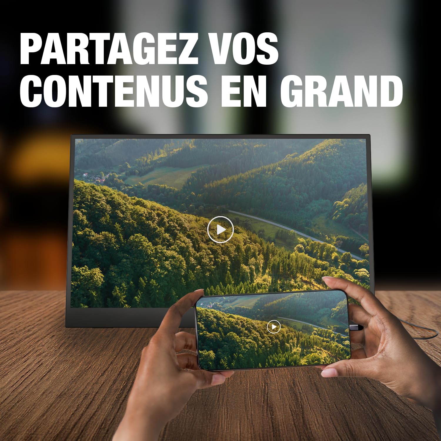 Logicom Nomad Display Ecran Portable 15,6 Pouces Full HD - écran IPS - ecran Portable USB-C & Mini HDMI deuxième écran Ordinateur Portable - ecran pc Gamer Xbox/PS4/5