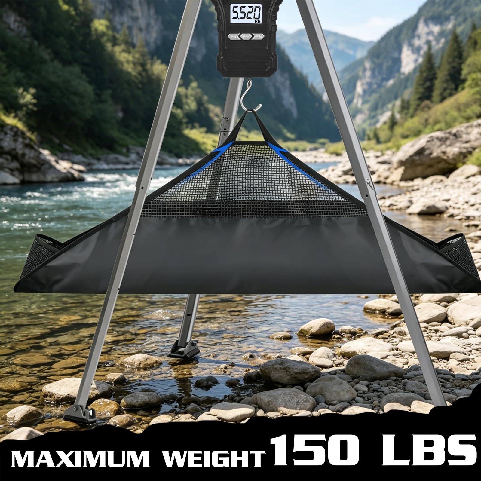 Abhakmatte Angeln mit Maßband,Abhakmatte Karpfen mit Griffen für Transport und Gewicht,Kompakte,Wasserabweisend,Abhakmatte für Raubfisch für Große Barsche,Karpfen,Welse (A-120x65cm)