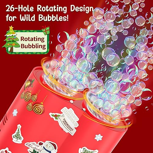 Miniatura 2 de Máquina automática de burbujas de fuegos artificiales con música, máquina de burbujas para niños con luces LED intermitentes para fiestas al aire