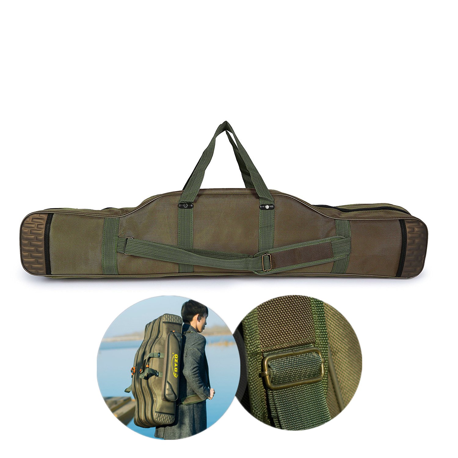 UNISTRENGH Fishing Rod Carrier Reel Case Bags Organizer Travel Carry Holder Pole Storage for Fishing and Traveling (4 layers/100cm-39.4inch)