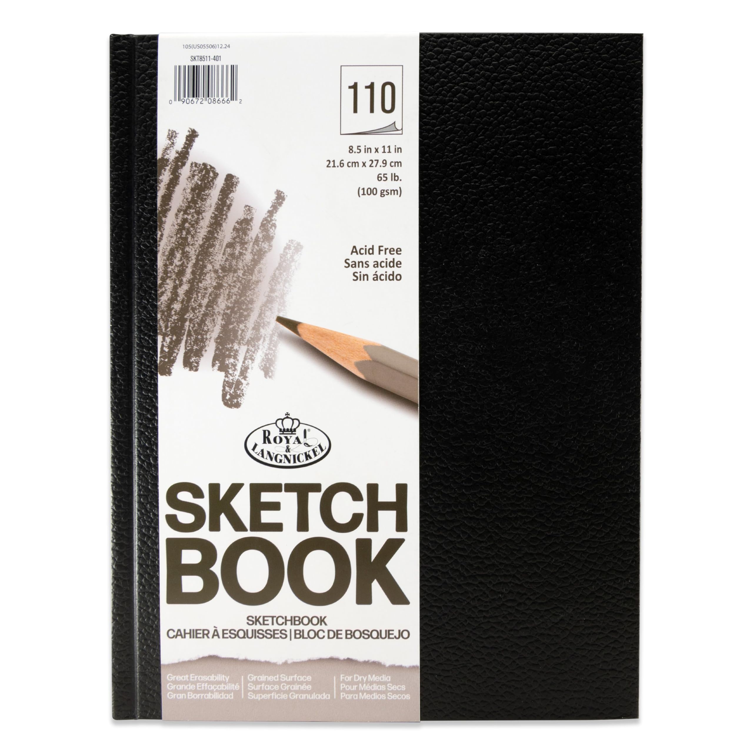 Royal & Langnickel 8.5 x 11 inch HARDBOUND Sketchbook, White