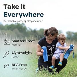 Hydracy Water Bottle with Time Marker - 500 ml 17 oz BPA Free Water Bottle -Leak Proof & No Sweat Gym Bottle with Fruit Infuser Strainer -Ideal for Fitness, Sports & Outdoors