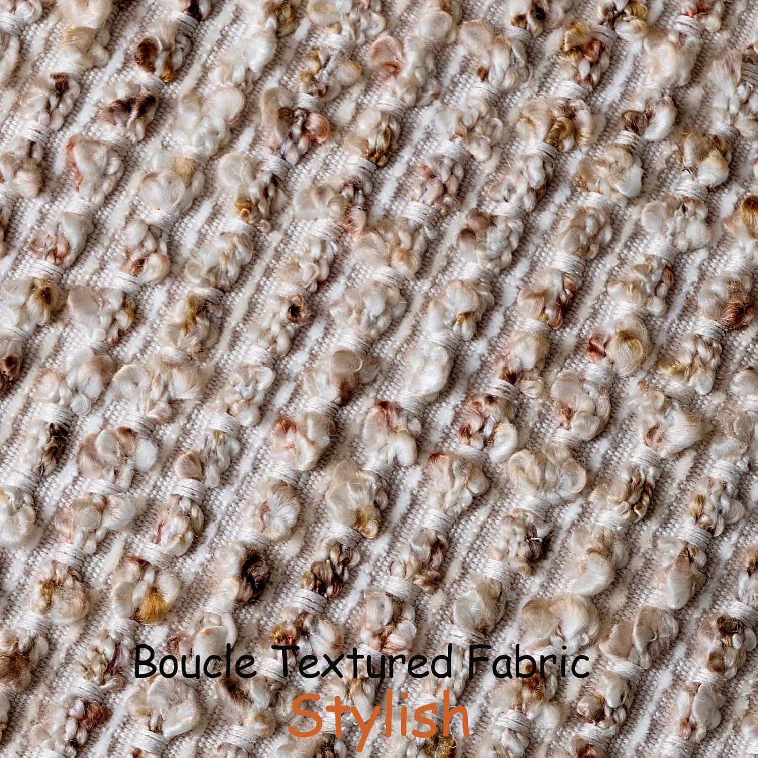 Striped Euro Sham Pillow Covers 26x26 Set of 2 Beige Textured Boucle Chic Morden Boho Accent Farmhouse Square Decorative Couch Throw Pillow Covers for Home Decor Bed Sofa Living Room - Image 2