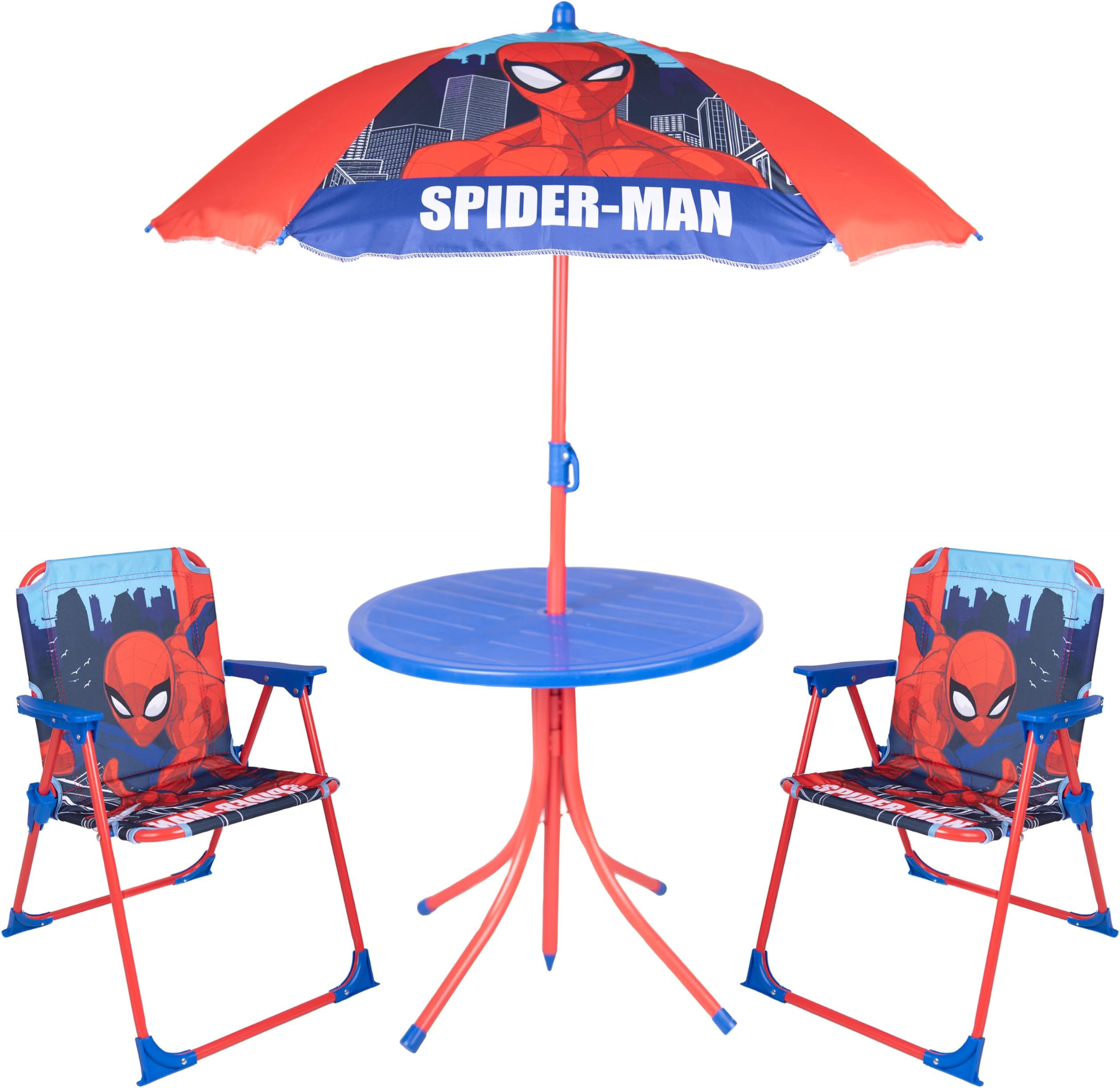 Relsy Spiderman Kid's Patio Set, Childrens Garden Furniture 4-Piece Red Patio...