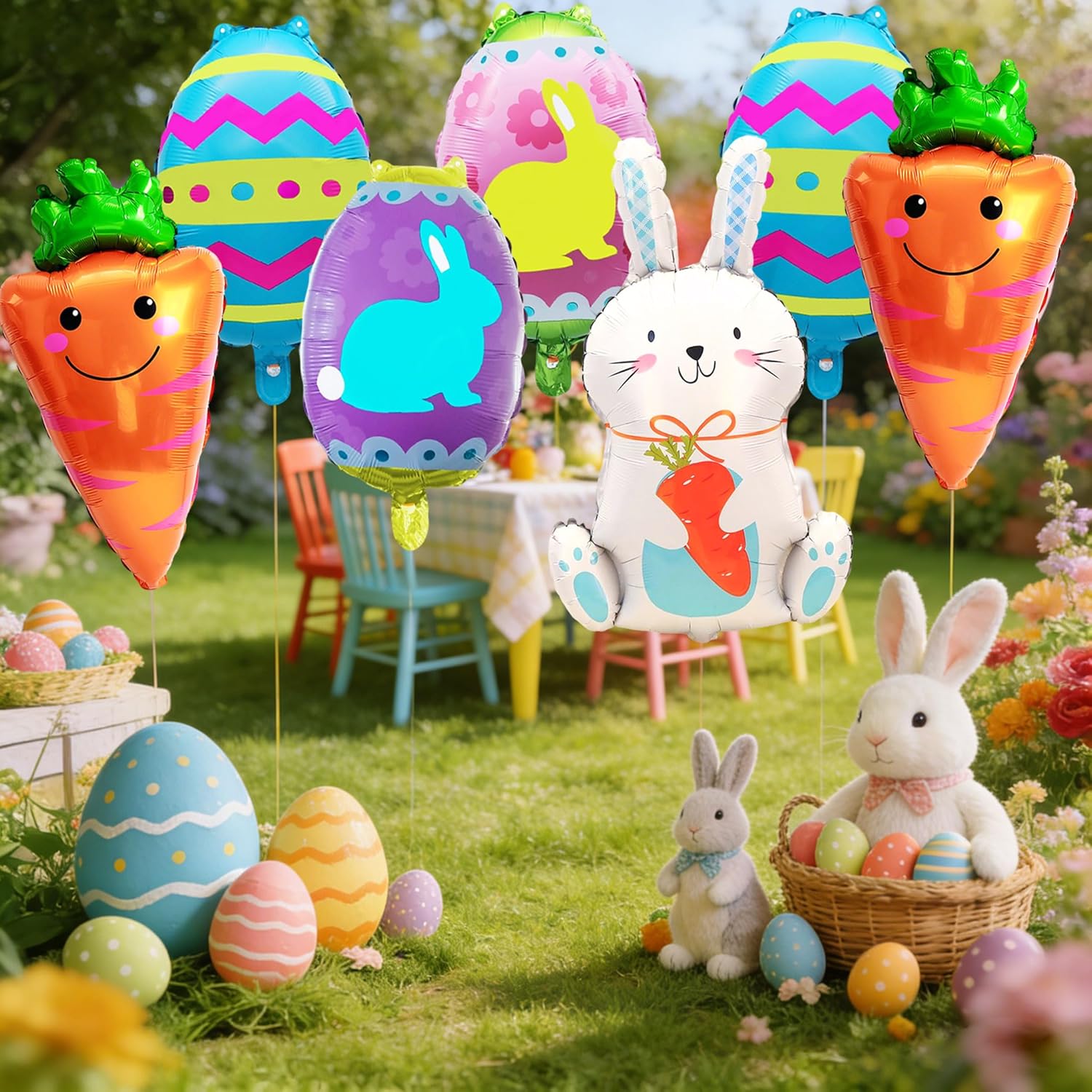 Easter Balloons Bunny Balloons Easters Egg Balloons for Easter Party Decorations Supplies