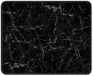 ITNRSIIET Gaming Mouse Pad with Stitched Edges, Premium-Textured Mouse Mat Pad, Non-Slip Rubber Base Mousepad for Laptop, Computer & PC, 10.2×8.3×0.12 inches, Black Marbling