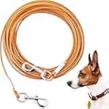 Dog Tie Out Cable,50ft Dog Lead-Heavy Duty Tie Out Cable for for Large Dogs Up to 125lbs-Dog Chain for Yard-Outside Dogs Runner Tether Line