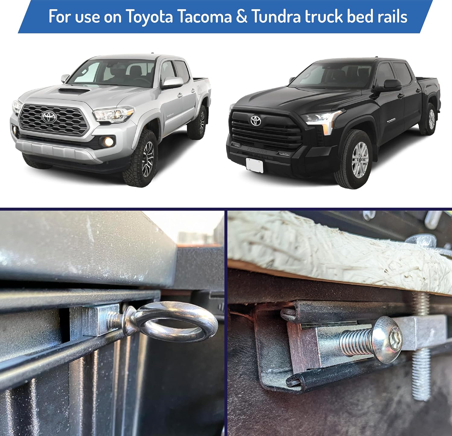 Truck Bed Deck Rail T Slot Nut Screw Kit Compatible with Toyota Tacoma & Tundra (8 Pack)