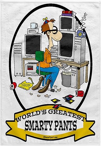 3dRose Funny Worlds Greatest Smarty Pants Men Cartoon - Toallas (twl-103555-1)