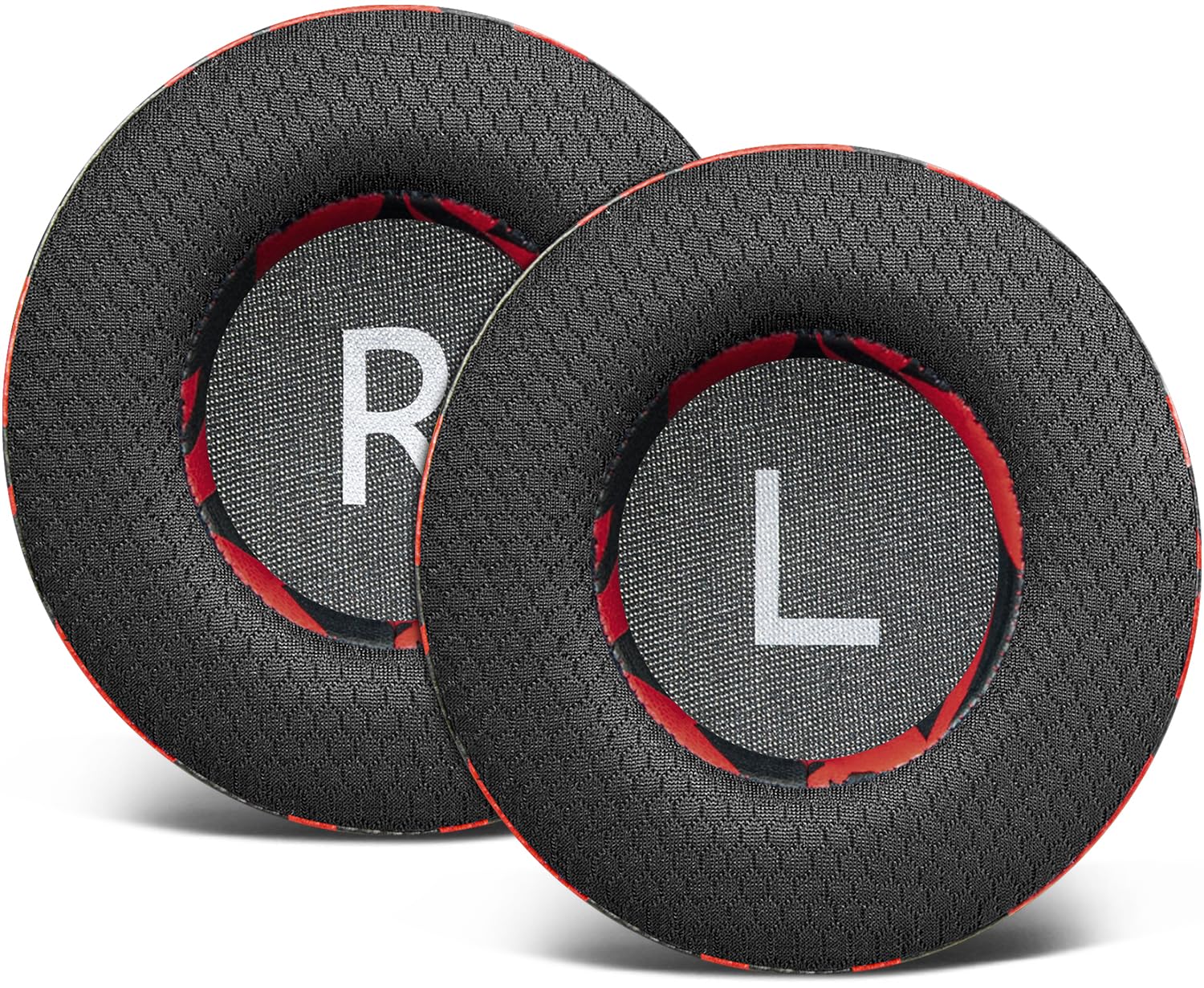 SOULWIT 90mm Mesh Fabric Earpads Replacement for Sennheiser Urbanite XL Over-Ear Wireless/Wired Headphones, Ear Pads Cushions with Noise Isolation Foam - Red Storm-image-42