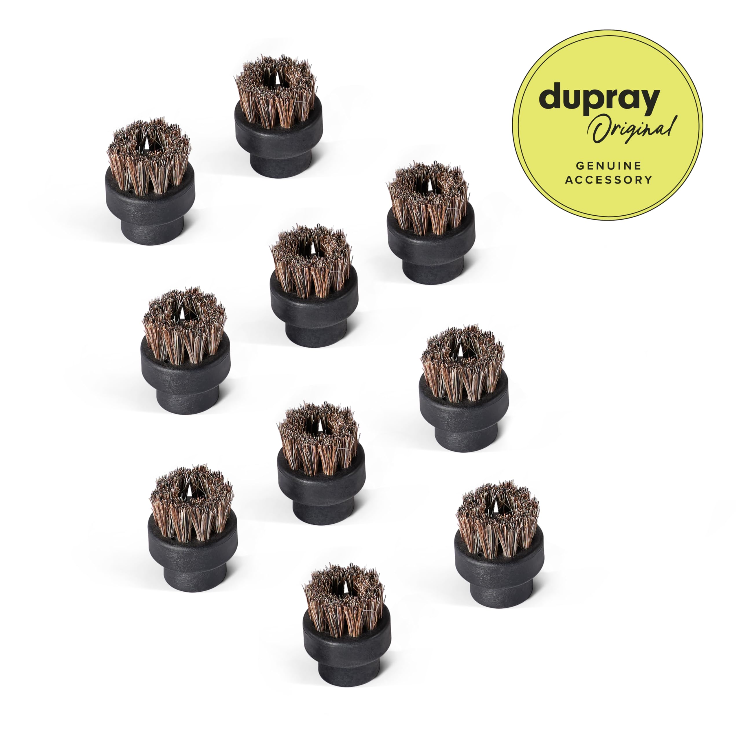 Dupray Small Horsehair Brushes - Gentle and Effective Cleaning Accessories for Dupray Steam Cleaners, Pack of 10