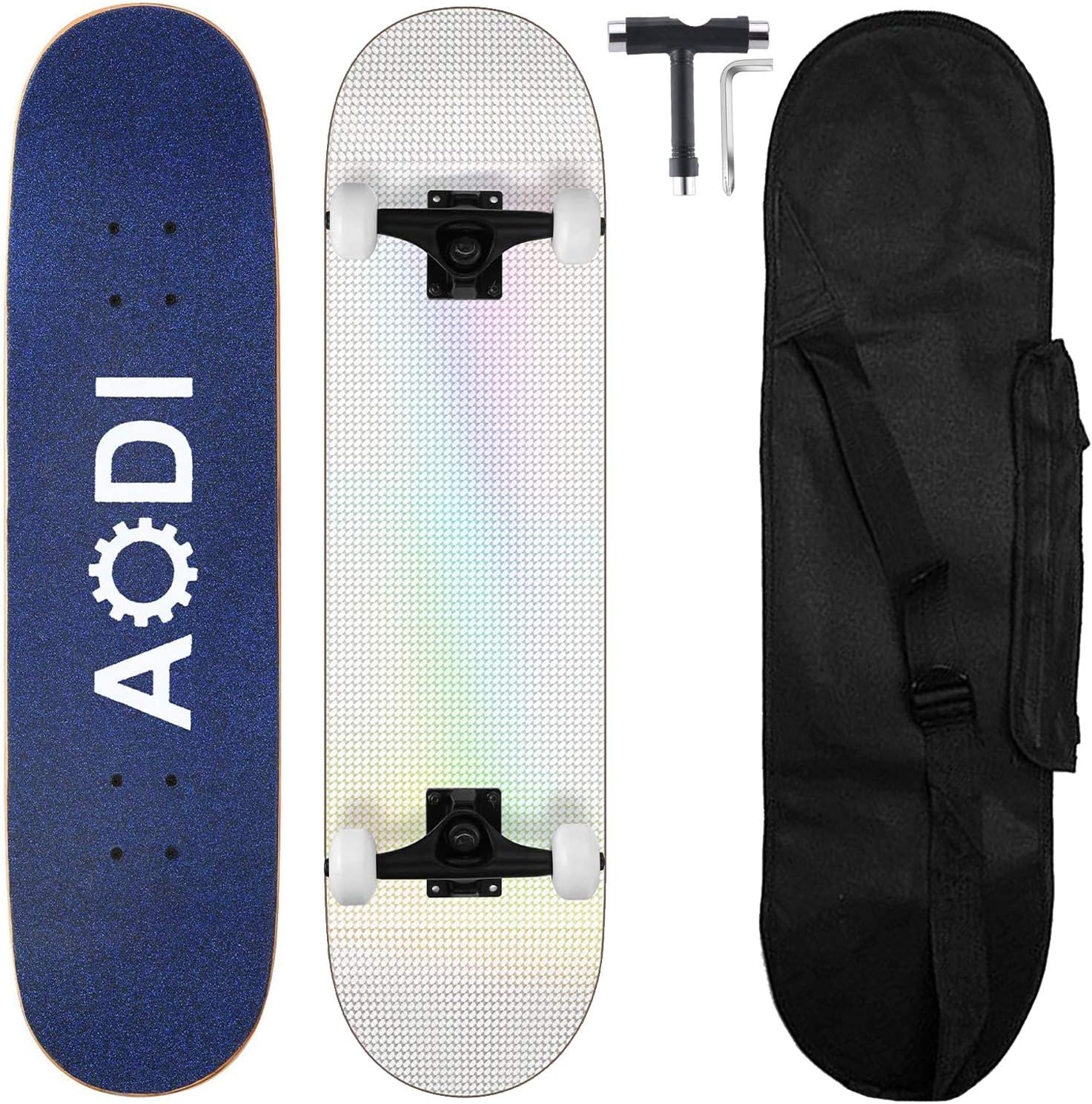 Skateboards for Beginners, 31" Pro Standard Complete Skateboard 7 Layer Russian Maple Wood Kick Cruiser Skate Board for Adults, Teens, Girls, Boys & Kids