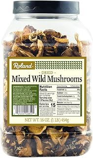 Roland Foods Dried Mixed Wild Mushrooms - Porcini, Bolete, Oyster & Black Fungus Blend, 16oz Imported from France