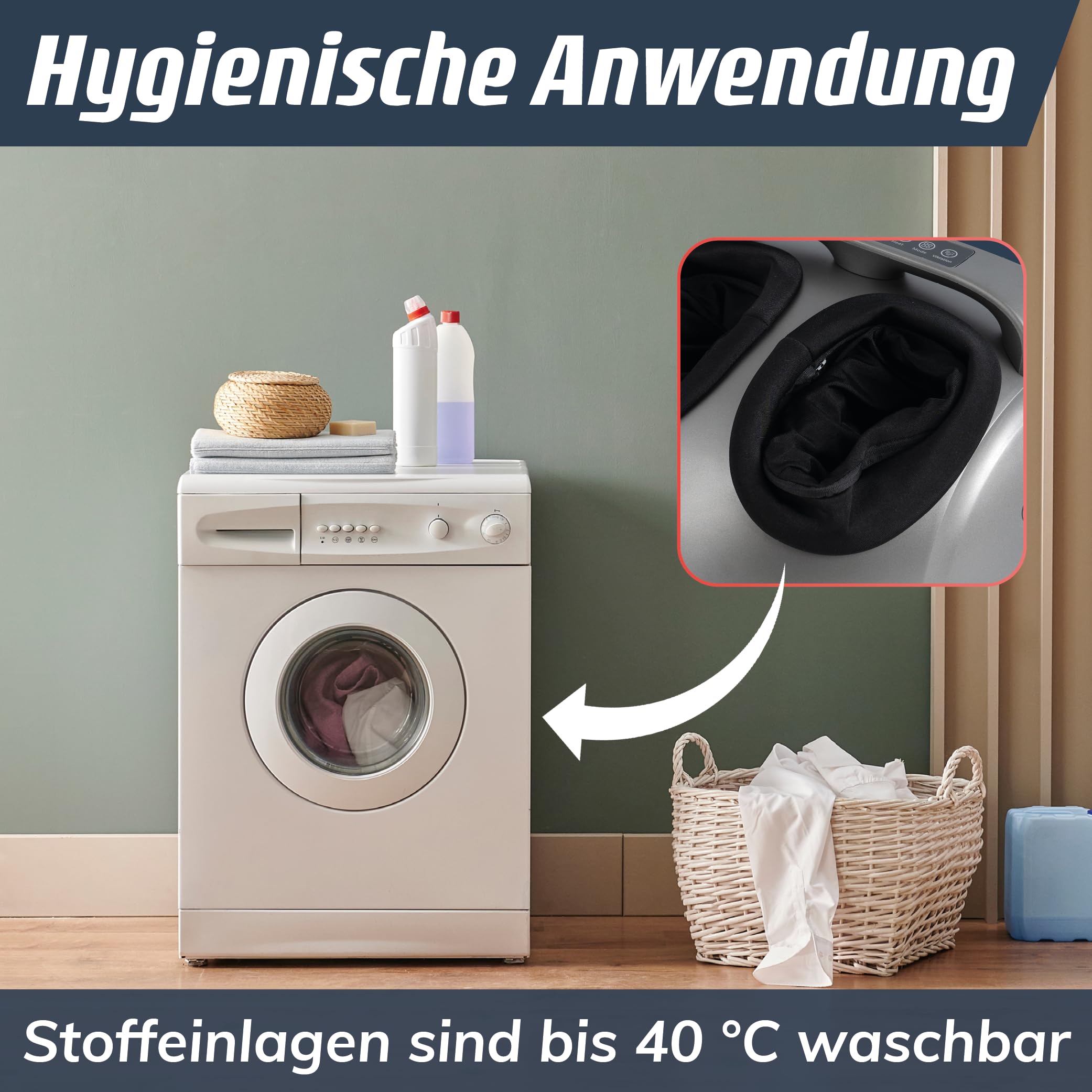 Fitleap Shiatsu Fußmassagegerät, Wärmefunktion bis 40 Grad für kalte Füße | 5 Programme, 9 Intensitätsstufen und 3 Vibrationsstufen. Fördert die Durchblutung, Einlagen waschbar, mit Fernbedienung