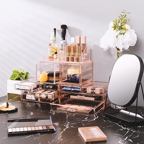 Miniatura 4 de Sorbus - Contenedor y exhibidor para guardar cosméticos, maquillajes y joyas. Torre organizadora. Diseño espacioso. Excelente para el baño, la