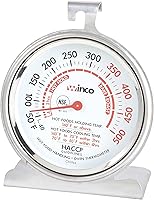 Winco 3-Inch Dial Oven Thermometer NSF Certified, Hook & Stand, 50-500°F Range