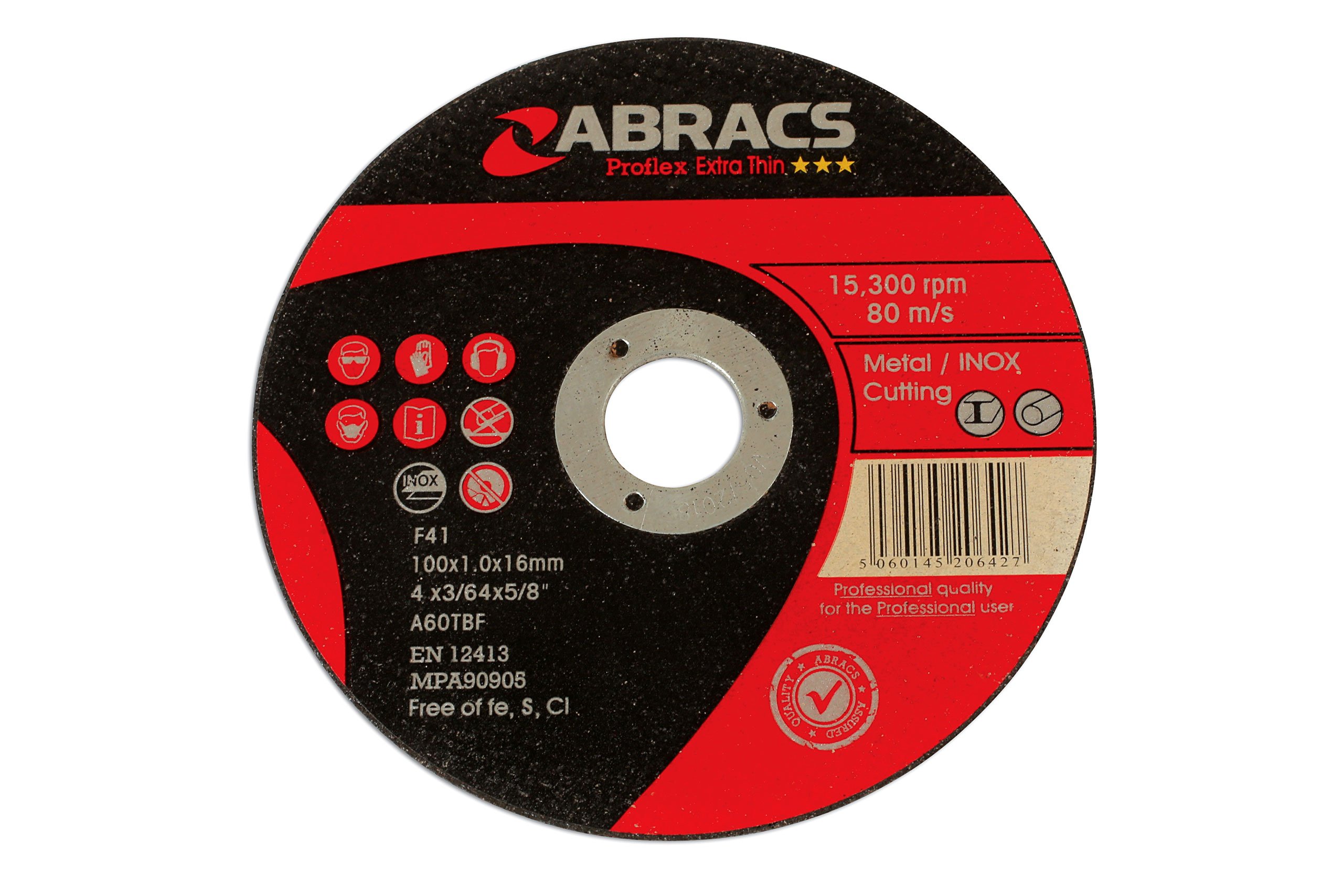 Connect Abracs Extra Thin Flat Cutting Discs 100mm x 1.0mm 10 Piece Set - 32144