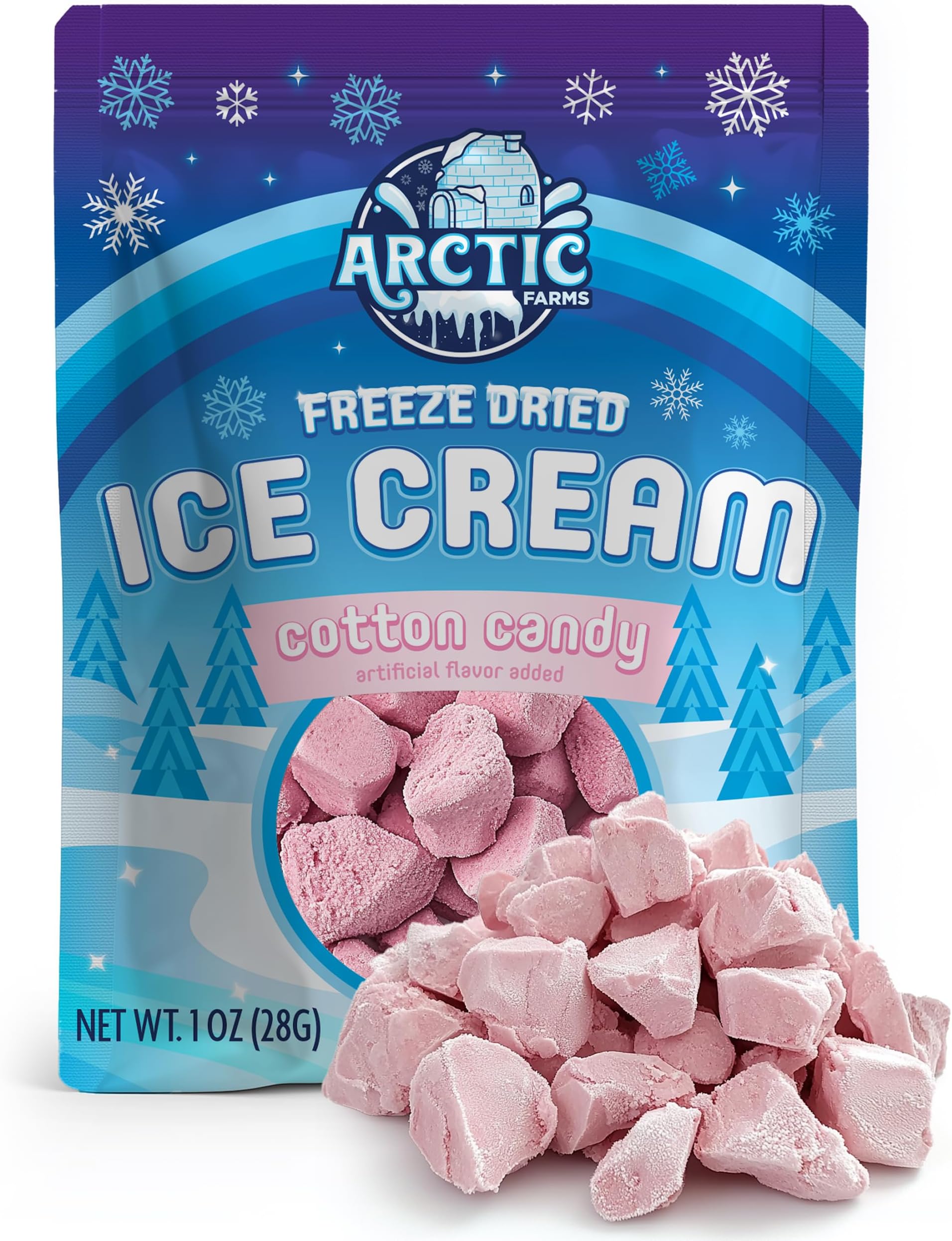 Arctic Farms Freeze Dried Ice Cream that Does Not Melt (Cotton Candy - Pink)