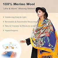Vista 163 de DANA XU Manta de pashmina extragrande 100% de lana merina, bufanda de viaje, bufanda de cachemira para mujer, otoño e invierno, chal de gran