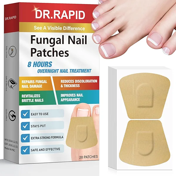 Toenail Fungus Treatment Extra Strength - 20 Hydrogel Patches for Overnight Nail Repair, 8-Hour Nighttime Fungal Nail Patches, Restores Healthy Appearance, Waterproof & Painless Relief