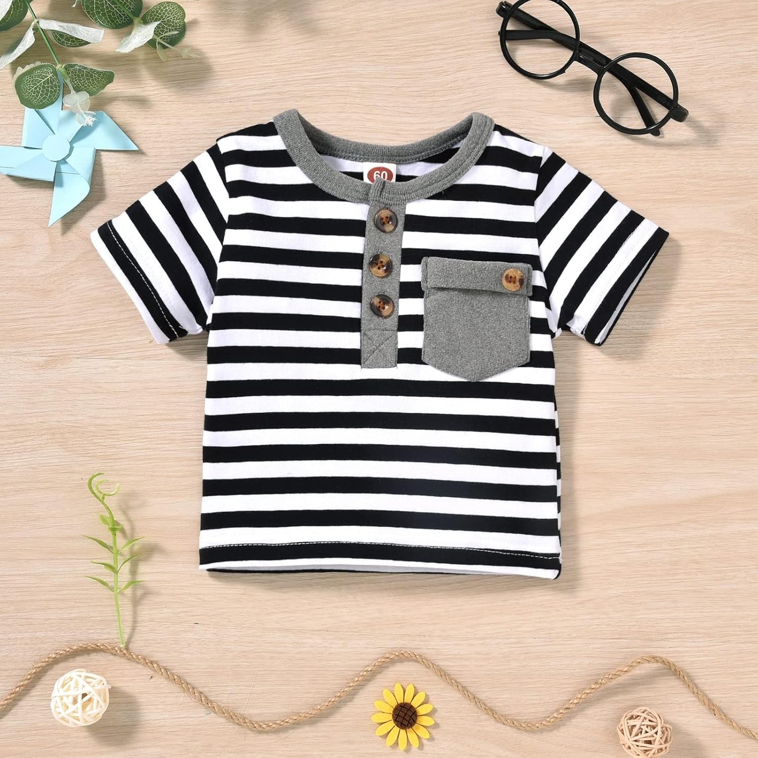 Miniatura 7 de Aalizzwell Camiseta de verano para bebés recién nacidos, pantalones cortos Harem