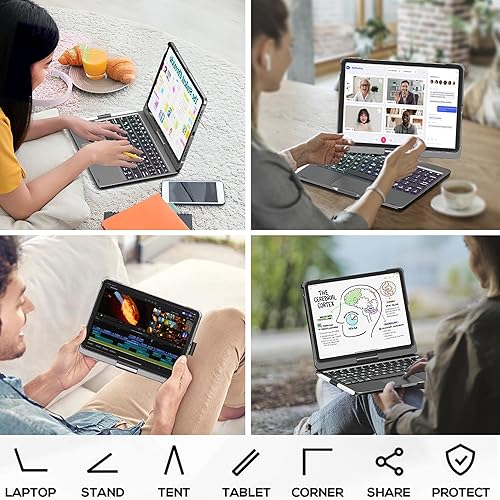 Miniatura 83 de Funda giratoria con teclado para Apple iPad mini 7ª generación 2024 (A17 Pro)/iPad mini 6ª generación (8.3 pulgadas) 2021; teclado compacto