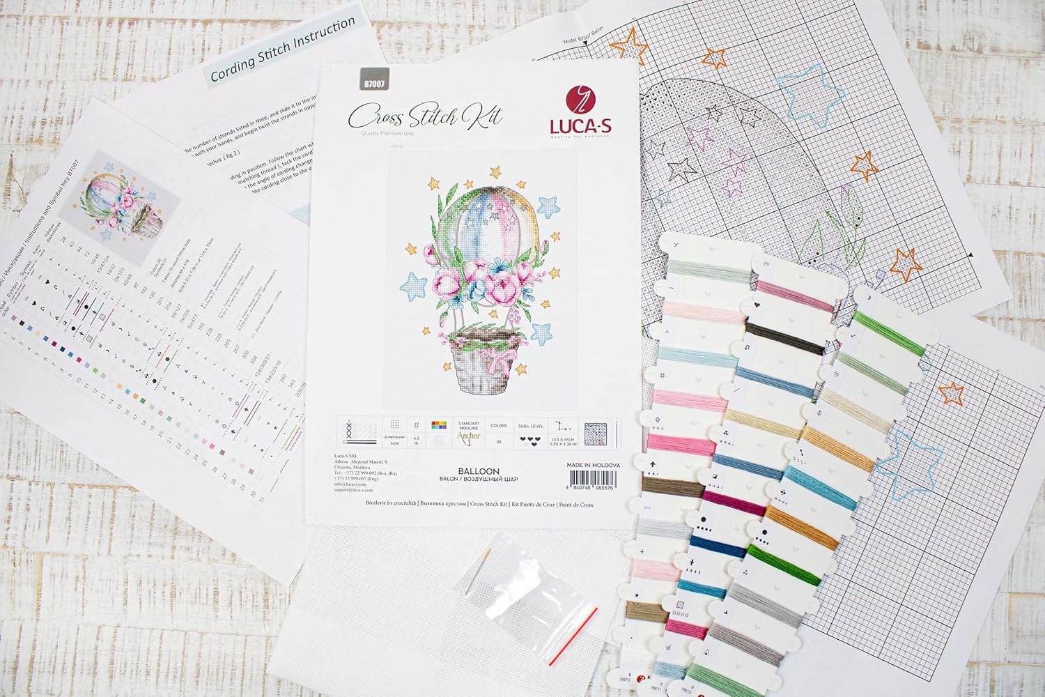 Luca-S Counted Cross Stitch kit Ballon, 13,5x19cm, DIY