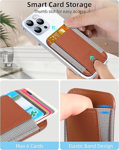 Miniatura 6 de Magsafe - Cartera magnética para Apple Magsafe, soporte magnético para tarjetas Magsafe para iPhone 12, iPhone 1314, billetera Magsafe de cuero