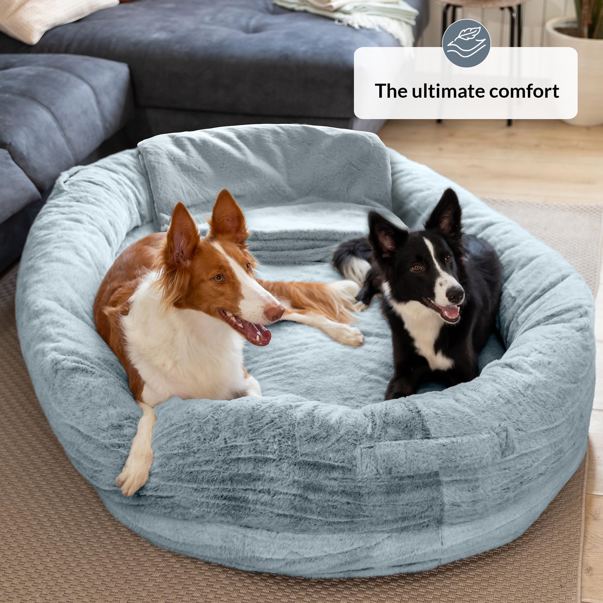 ODOXIA Cama para Humanos y Amigos Peludos | Cama De Perro Human Cálida y Cómoda | Perro Humano De Rosquilla | Gigante para Humanos y Mascotas | del Tamaño Humano