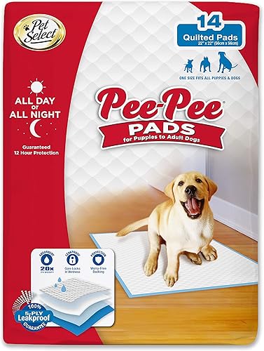 Four Paws Pet Select - Almohadillas para orinar para perros y cachorros, 14 unidades, estándar de 22 x 23 pulgadas