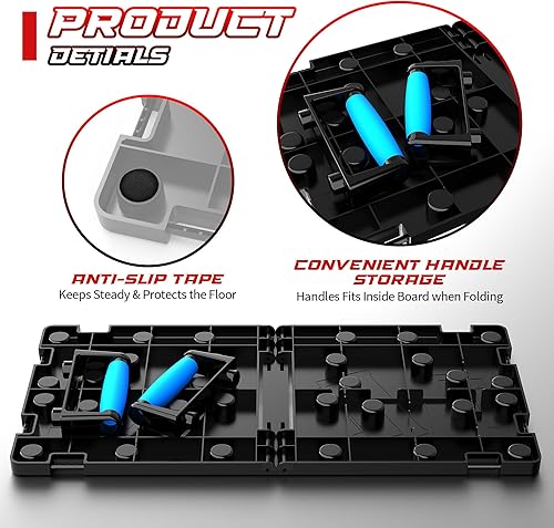 Miniatura 6 de Berleng Push Up Board, Foldable Pushup Fitness Stand for Portable Strength Training. Rugged, Stable Equipment for Home Gym Workout for Men & Women,
