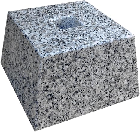 Amazon 貫通穴開いてます 白御影石g603の束石 沓石 上面4寸 高さ3寸 石材