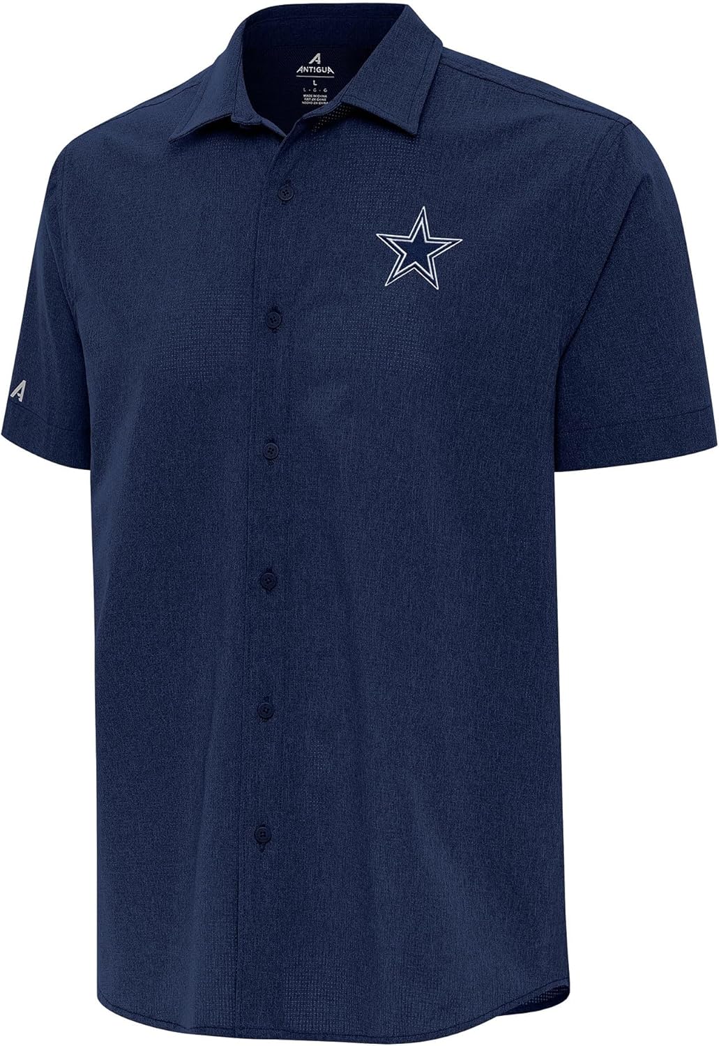Antigua Men's Navy Dallas Cowboys Activate Woven Button-Up Shirt