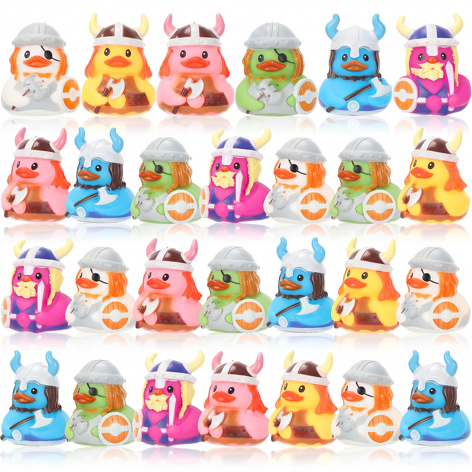 Photo 1 of HyDren 24 Pcs Mini Viking Rubber Ducks Medieval Party Favor Ducks Pirate Duckies in Bulk Funny Rubber Duckies Bathtub Toys for Birthday Baby Shower Viking Pirate Halloween Party Favor Gifts Decor