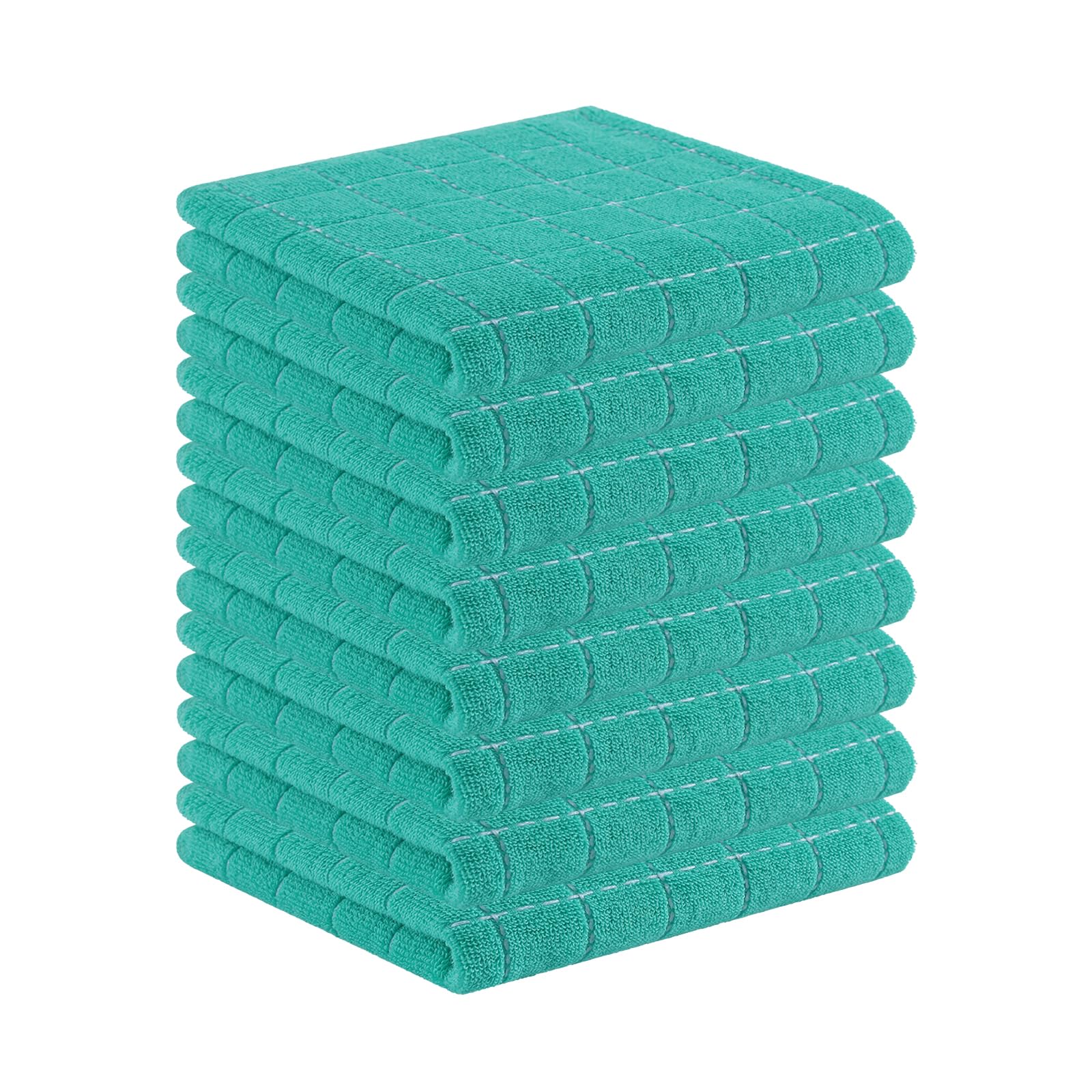 Homaxy 100% Cotton Terry Kitchen Towels, 8 Pack, Turquoise | Ultra Soft and Absorbent Dish Towels for Kitchen, Suitable for Drying and Washing Dishes