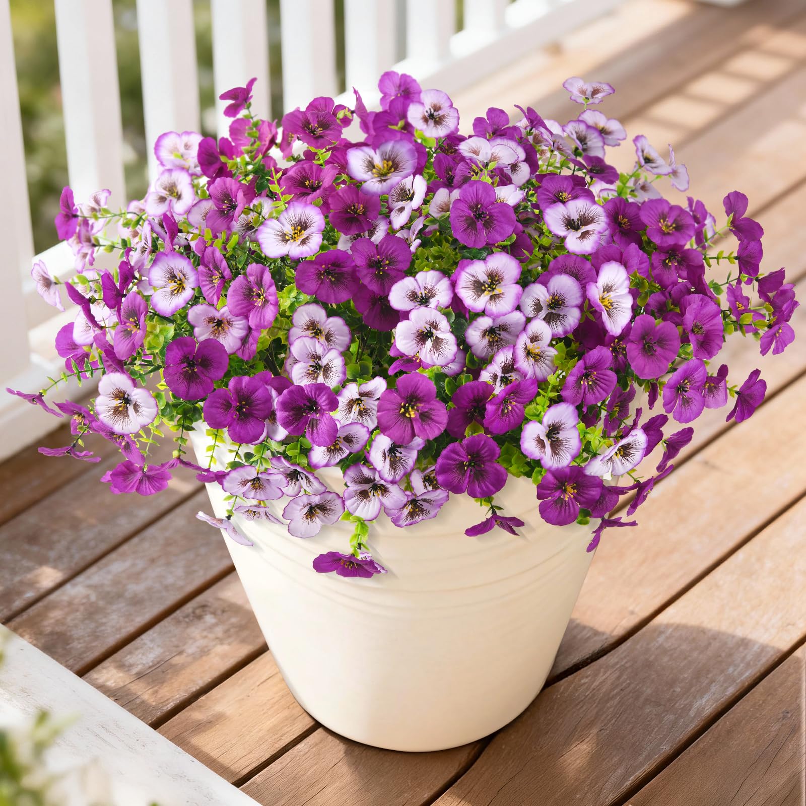 INQCMY 12 Bundles Artificial Fake Pansy Flowers