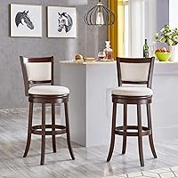 Vista 62 de Ball & Cast Taburetes giratorios tapizados para mostrador de cocina, taburetes de bar de 24 pulgadas de altura del asiento, silla de taburete