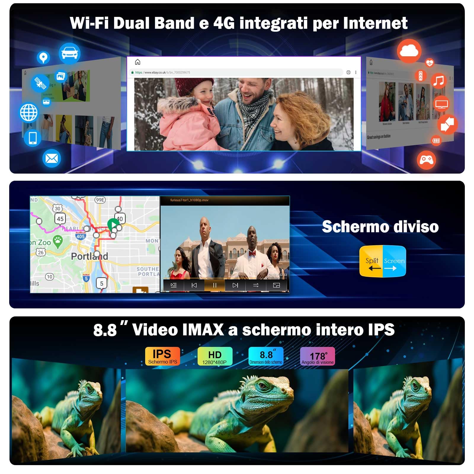 Android 16 Qualcomm 8 Core 4+64GB Autoradio GPS Navigatore per Audi A4 supporta Wireless Carplay IPS WiFi 4G Bluetooth 5.1 Canbus 8,8 pollici Schermo Tattile OEM Radio MMI