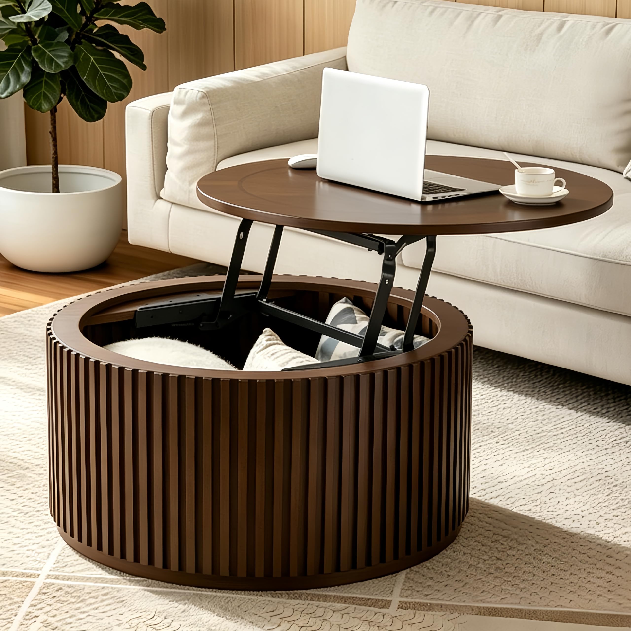 Fvmalatrix Round Lift Top Coffee Table