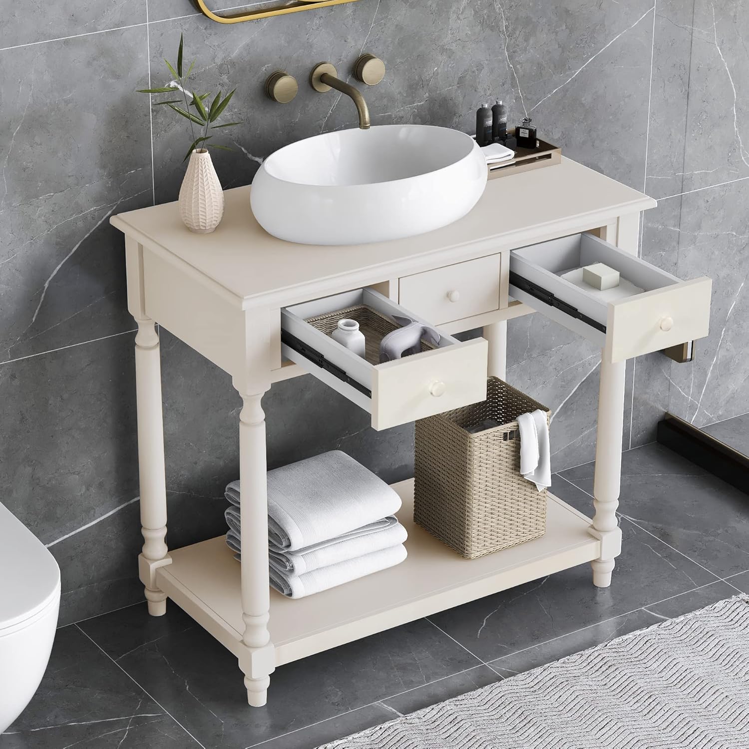 Merax Bathroom Vanity Base Without Sink, 36" Bathroom