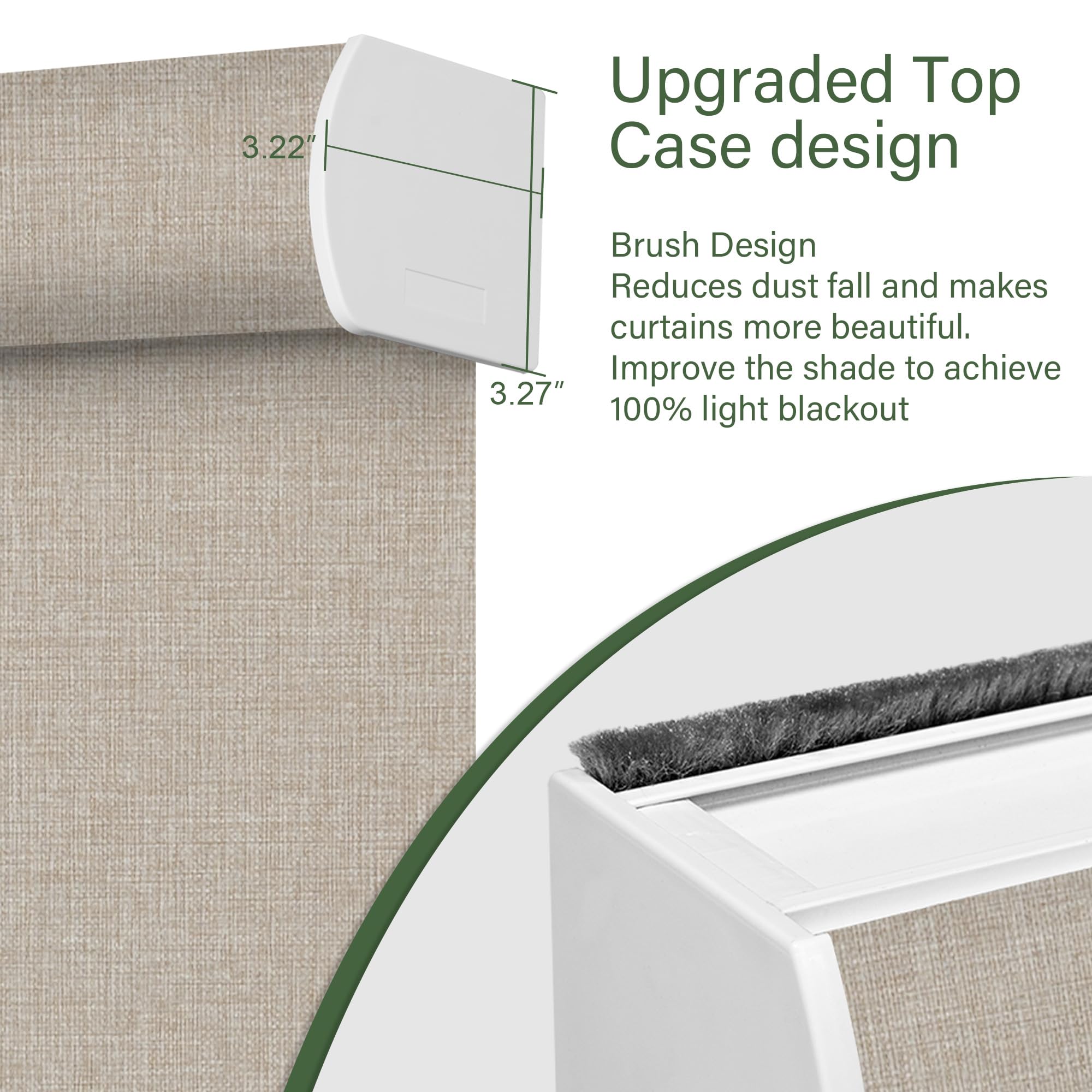 PQRSHADE 100% Blackout Window Shades Pull Down for Indoor,Custom Room Darkening Roller Window up and Down Blinds with Thermal Insulated for Home Bedroom Office Easy to Install(50