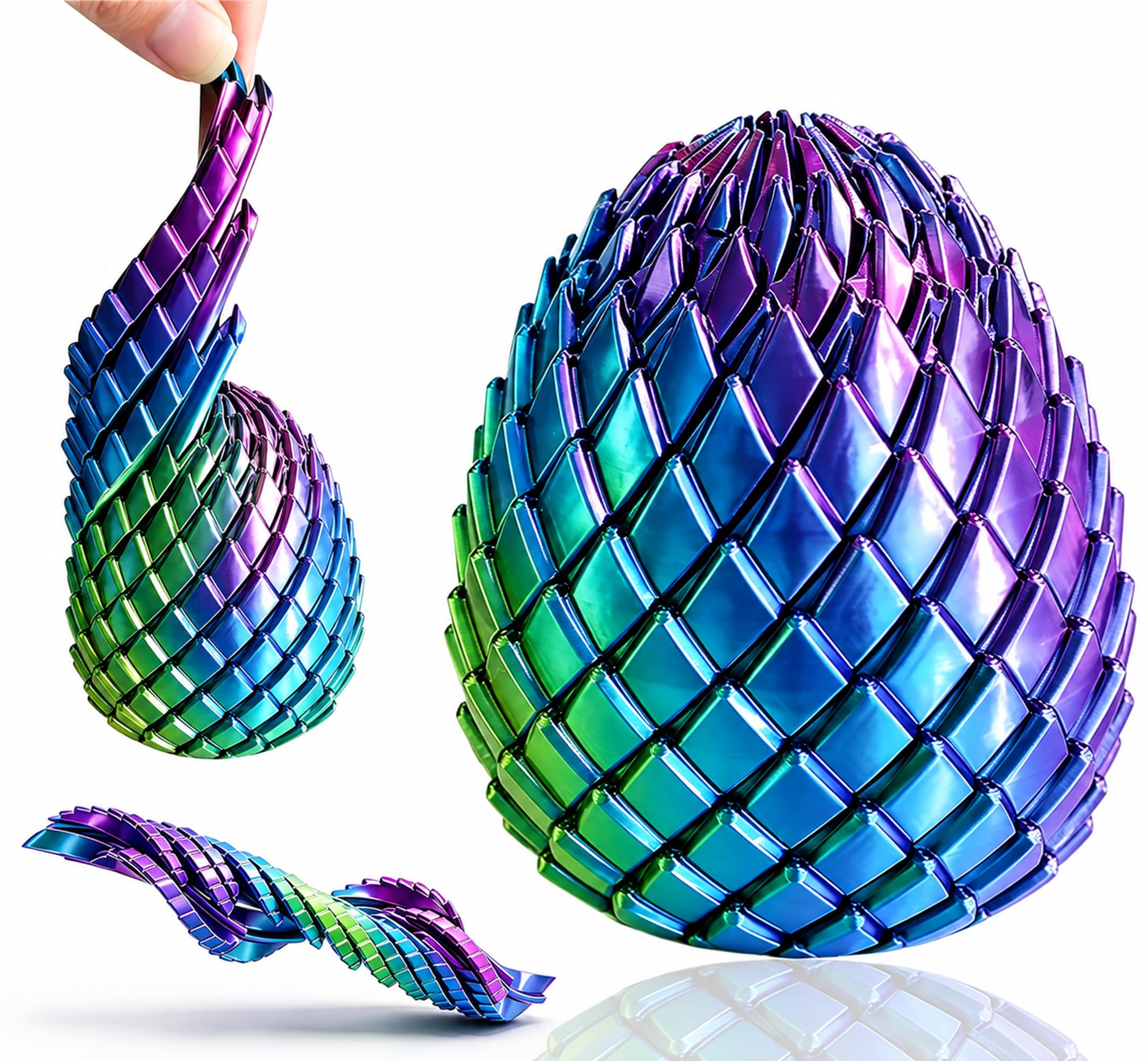 Twisty Fidget Egg, 3D Printed Slippery Egg Fidget Toys