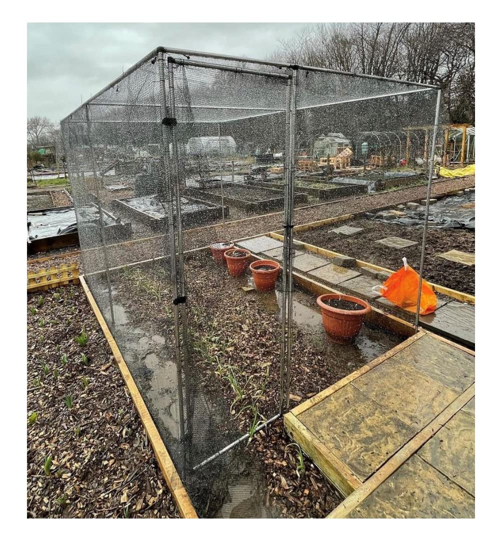 Walk in Fruit or Vegetable Cage Kit Includes Door H2 x W2 x L3 Green Soft Butterfly Netting, Pegs and Clips