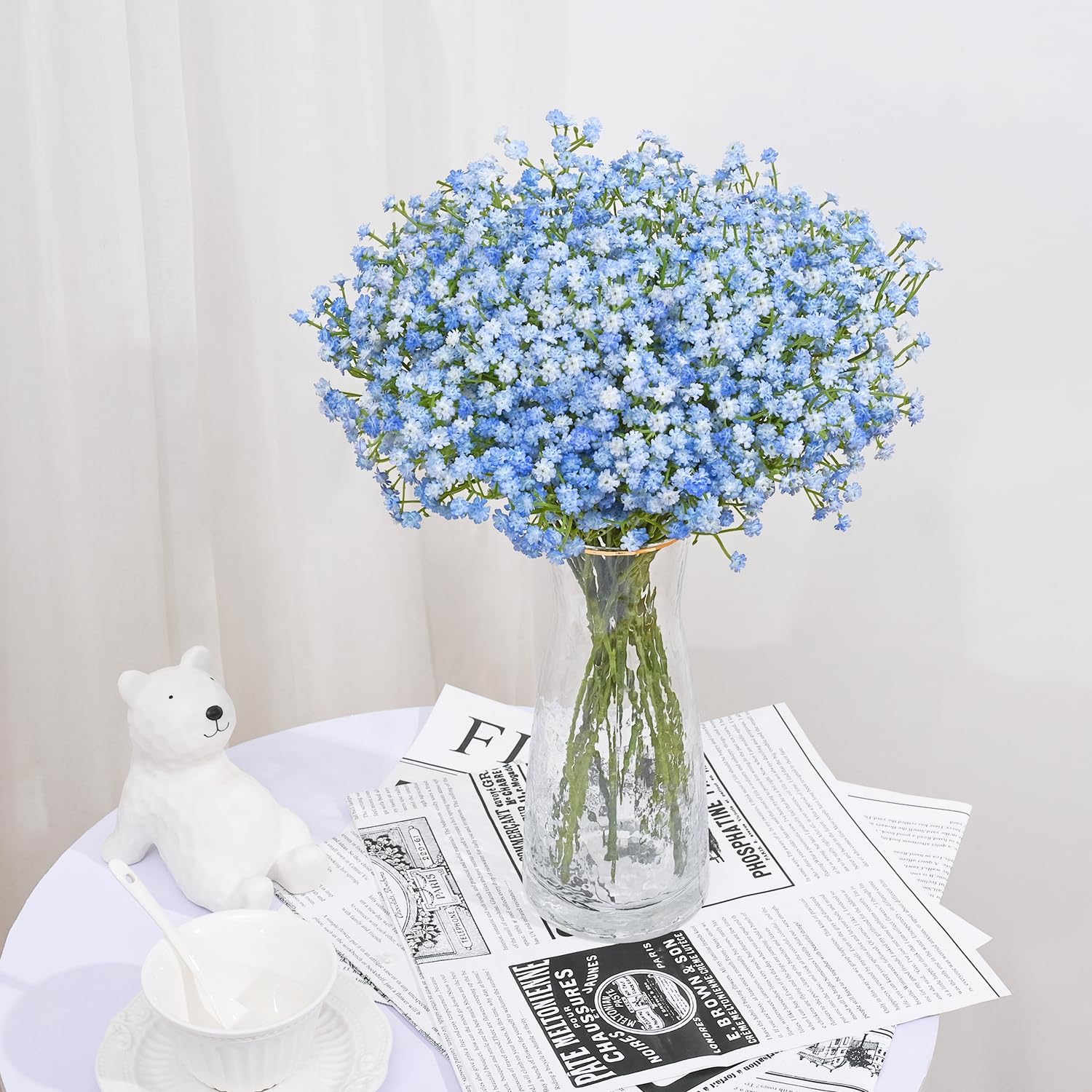 MARTINE MALL Babys Breath Artificial Flowers, 10 PCS Blue Baby Breath Flowers Artificial Bulk, Fake Babys Breath Gypsophila Real Touch Faux Babys Breath for Wedding Floral Arrangement Home Decor - Image 3